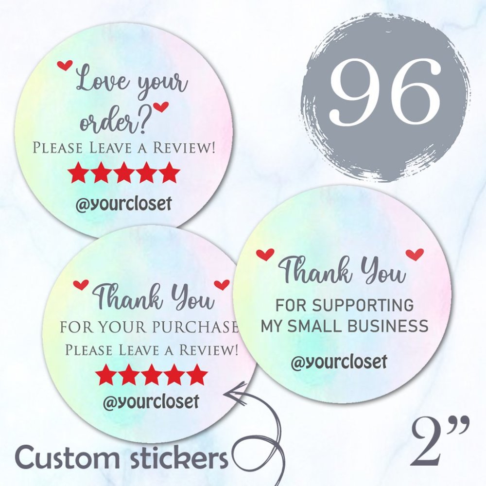 96 Thank You Stickers